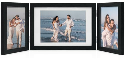 Afuly Bilderrahmen Collage Schwarz 3 Bilder für 10x15 und 13x18 Fotos Mehrfach Holz Fotorahmen Family Hochzeit Geschenk