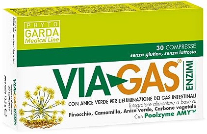Phyto Garda Integratore Alimentare Via Gas Enzimi, 30 Compresse
