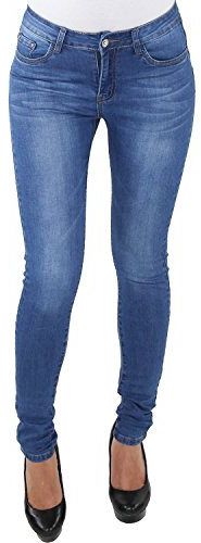 Sotala Damen Röhrenjeans Skinny Slim Fit Hose Röhrenhose Hüft Stretch Jeans Blau HS3338 S/36