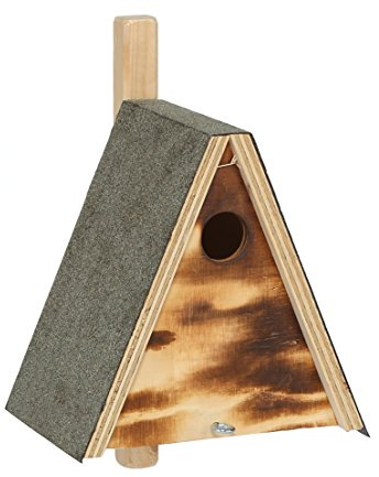 Dehner Natura Fågelholkar, Wildvogel-nistlåda, 32 mm flyghål, ca 20 x 20 x 17 cm, trägolv, brun