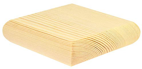 Jackson Woodturners Pine Flat Cap – 115mm x 27mm Newel Post Cap Recessed to Fit 90mm Square Staircase Posts – Unfinished Pine Stair Part for Painting, Varnishing or Waxing