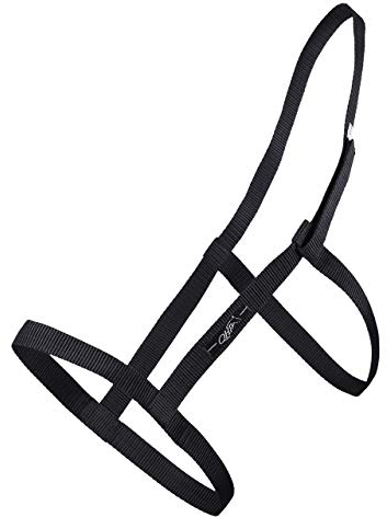 NETPROSHOP Koppelhalfter Weidehalfter ohne Metallschnallen mit Klettverschluss Schwarz, Groesse:Full, Farbe:Schwarz