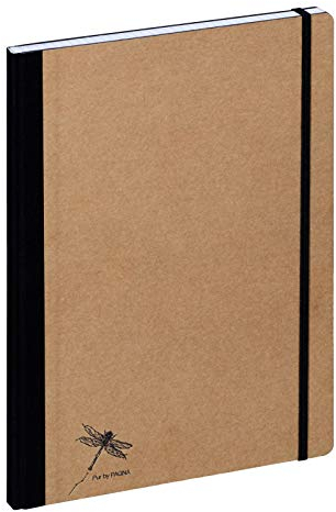 Pagna Notizbuch A4 Pur, recycelbarer Kraftpapiereinband mit Prägung, 192 Seiten kariertes Papier