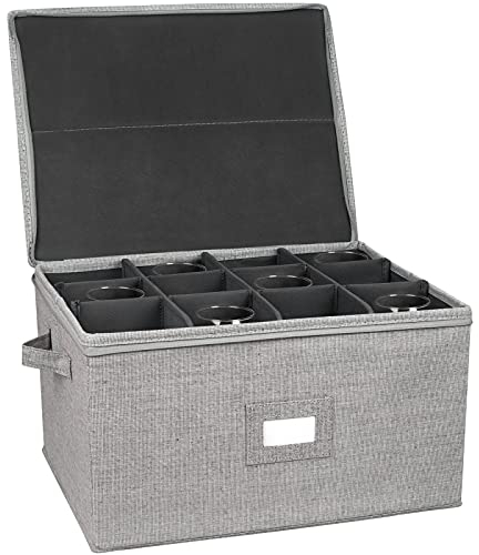 VTVT Wine Glass Storage Container Stemware, Holds 12 Red or White Wine Glasses, and Crystal Glassware Hard Shell moving Box with Hard Top and Sides (Set of 1)