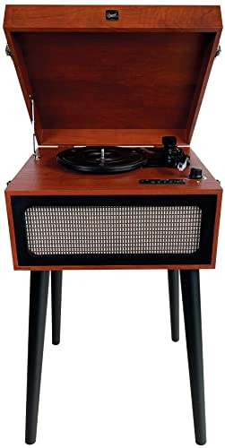 DUAL Platine Vinyle sur Pied Vintage Bluetooth Entrant/sortant avec Haut parleurs intégrées