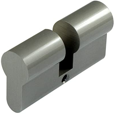 SN-TEC Blindzylinder/Blindschloss, Vollmaterial Massiv Messing vernickelt, für FH Türen geeignet Baulänge: 27/33 (Baulänge: 27/33 (Gesamtlänge 60mm))