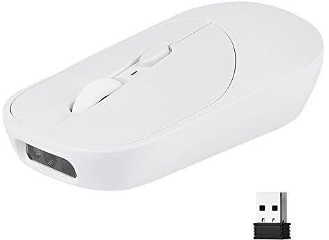 THARO New Wireless Mouse Barcode Scanner, 2-in-1 Design 2D Handheld Barcode Scanner with Wireless Mouse Functions for POS System,Store,Supermarket, Warehouse.(White)