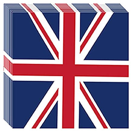 20PCS King Charles Coronation Party Decorations Supplies Set, Union Jack Napkins, Kings Coronation Party Supplies Tableware Kit for King Charles iii Coronation Party Decoration