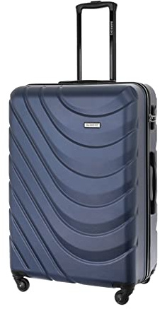 BARRENS Valigia grande | Bagaglio da stiva | 77x51x30 cm | 96 L | Ruote a 4x360 gradi | Maniglia flessibile | Valigia rigida | Compatibile con le compagnie aeree | Blu scuro