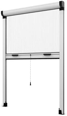 Zanzariera per Finestra a Molla Z40 Kit da Taglio Riducibile Fai Da Te Telaio in Alluminio Colore Bianco Marrone Bronzo Varie Misure Cassonetto 42mm (L120xH160, BRONZO)