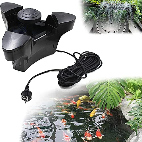 YUNYN Pond Waste Disposer, Floating Pond Skimmer, Pool Skimmer Robot with 3 Fountain Modes, Aquarium Filters, Filter Sponge and Fountain Attachment Surface Extractor