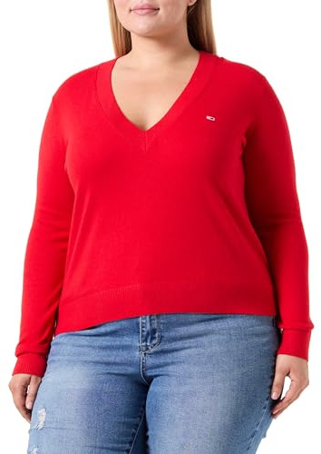 Tommy Jeans Jersey Mujer Essential con Cuello de Pico