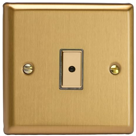 Varilight JBE101 V-Pro Multi-Point Dimmer, Classic Brushed Brass, 100w Max, 1-Gang, 1-Way