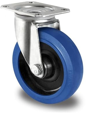 Lenkrolle 160 mm Elastik Gummi Rolle Blue Wheels
