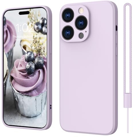 ElestBela für iPhone 15 Pro Hülle Silikon Case, Handyhülle für iPhone 15 Pro Ultra Dünn Slim mit Microfiber, Kratzfeste Case Schutzhülle Hülle Lila