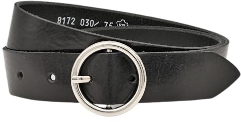 AnnaMatoni Gürtel Damen Ledergürtel Runde Schließe Made in Germany 3cm breit hochwertiges Echt Leder Damen Gürtel Leder Gürte Braun Schwarz