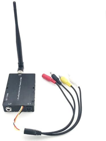 Transmisor de audio y vídeo AV inalámbrico 1.2 G 5 W 1.2 GHz 5000 MW con receptor 1.2 G antena de alta ganancia de alcance (B)