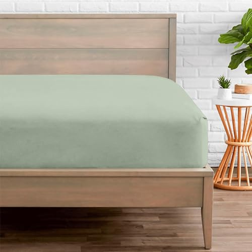 Cotton Comfort Bedding 100% Brushed Cotton Soft Flannelette 30CM Fitted Sheets Small Double Size Thermal Soft Luxury Warm Flannel Extra Deep Cozy Washable Fitted Bed Sheet (Duck Egg, Small Double)