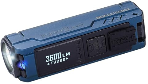 IMALENT BL50, 3600lm LED Mini Torcia Tattica, Luce Bianca e UV raggio ultravioletto, XHP50.3HI, Display OLED, Torcia Ricarica Type-C, IP68 per Escursioni Campeggio Emergenza (Royal Blue)