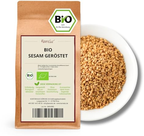 Kamelur Bio Sesam geröstet (500g) - Sesamsamen geröstet aus kontrolliert biologischem Anbau