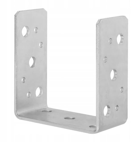 BK SHOP Pfostenträger U-Form zum Aufschrauben | Stützenfuß 90 x 100 x 45 mm | Pfostenanker Verzinkter Stahl 3,5 mm | Bodenanker für Holzpfosten | Pfostenschuh für Terrassen und Zäune