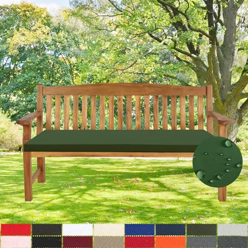 PHUSTJKL Bankkissen Bankauflage Outdoor Wasserdicht Stuhlkissen, 5CM Dicke rutschfeste Waschbar Abnehmbarem Gartenbankauflage, Sitzkissen für Gartenmöbel Schaukel Terrasse Drinnen, 180X40X5CM