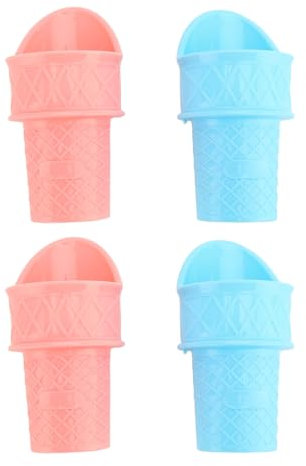 Pastel Blue 4Pcs Ice Cream Cone Holder and Scoops, Multi Use Kitchen Tools for Snow Cones and Ice Cream Display