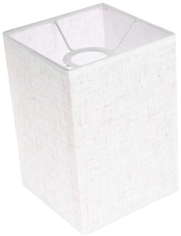 Pantalla de Lámpara Rectangular de Lino Beige Apertura 42mm | Tulipas para Lamparas, Cubierta de Luz Suave y Ligera, Montaje Fácil para Dormitorio y Sala