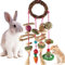 YIXUND Kauspielzeug für Häschen, Kaninchenspielzeug für die Zähne, Timothy-Gras-Spielzeug für Meerschweinchen, Hamster, Chinchillas, Ratten und andere Nagetier-Spielzeugsets