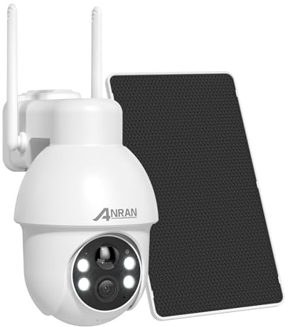 ANRAN 4K Solar Überwachungskamera Aussen WiFi,8MP Ultra HD 360°PTZ Kamera | Farbnachtsicht,2-Wege-Audio,PIR Bewegungserkennung,Personen-Erkennung per Infrarot Intelligenter Alarm,IP66,Für Alexa