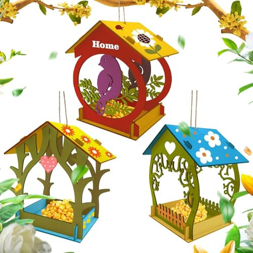 jopiuieo Outdoor Vogelfutterhaus,Große Vogelfutterstation Für Draußen | Natürlicher Fenster-Garten-Balkon-Terassen-Vogelfutter Spender Für Außenbereiche