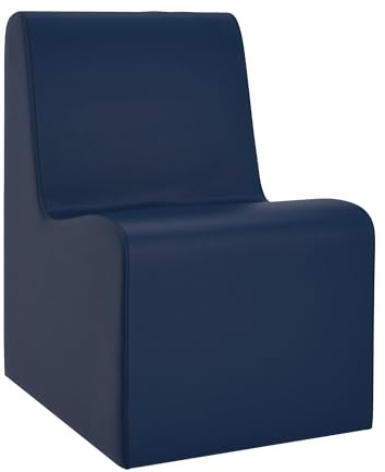 Children's Factory Contour Chair, Mix-and-Match Classroom Seating, Foam-Filled and Water-Resistant Flexible Seating for Classroom Elementary, Size Large, Navy