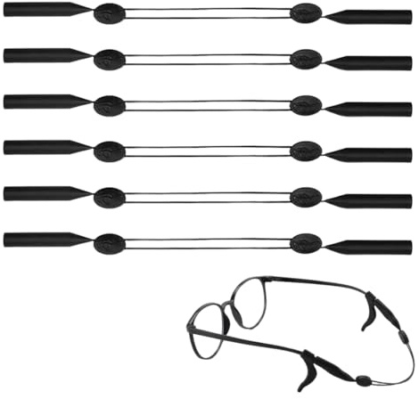 OUDQFCJ 6 Cuerdas Ajustables para Gafas de Deporte para Hombre y Mujer, Cordones para Gafas de Sol y Deportivas