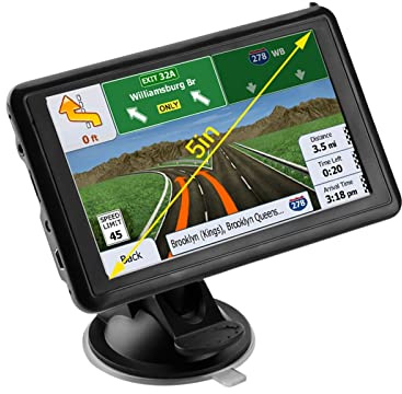 Navegador GPS para coche, Coche de 5 pulgadas GPS 8G 256M Sistema de navegación Último mapa Pantalla táctil con una cámara de velocidad de guía de voz Advertencia for vehículo automático de camiones P