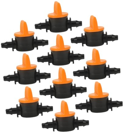 FONDOTIN Válvulas de Cierre de Agua de Plástico Mini 4/7 para Riego por Goteo Jardín Terraza 10 Piezas Abs Duradero Control Flujo Rápido para Aspersores y Sistemas de Riego