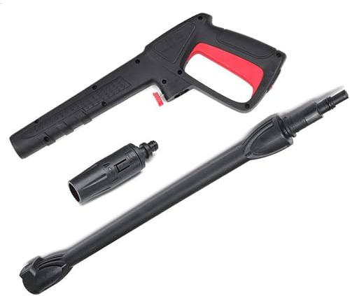 Pistola de agua de alta presión con boquilla de abanico y extensión, pulverizador de coche con gatillo de hidrolavadora con boquilla variable, presión máxima 1740 PSI (negro) Black
