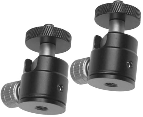 HEALSOPTHY 2 Stück Aluminiumlegierung Kugelkopf Stativkopf Drehbar Kompatibel mit Kamera Tripod Mount und Projektor Verstellbarer Leichter und Robuster Kugeladapter
