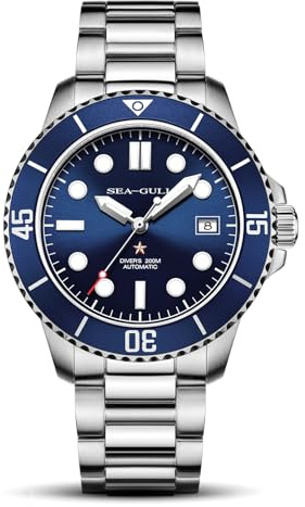 SEA-GULL Automatische mechanische Taucheruhr für Herren, 200 m, wasserdicht, Business-Kleid, leuchtender Kalender, Armbanduhren, 40 mm, Ozean-Serie 6204