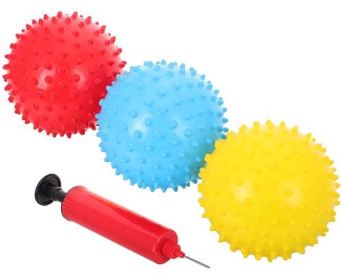 HONMEET 6 Piezas Unidades Bolas Sensoriales Inflables con Textura para Bebés de Masaje con Pinchos de PVC y Coloridas Juguetes Interactivos para Desarrollo Motor y Exterior