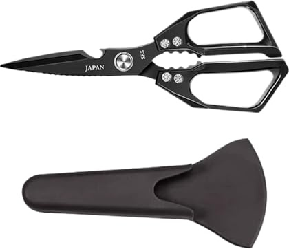 Biniveil Ciseau de Cuisine | Ciseaux à Viande en Acier Inoxydable Sûrs | Outil de Découpe Antidérapant avec Design Portable pour Cuisine Maison Tissu Cuisiniers Chefs Restaurant