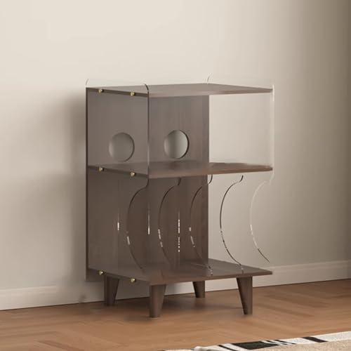 PP-Vic Étagère À Disques en Acrylique À Trois Niveaux, Meuble De Rangement Moderne pour Tourne-Disques du Milieu du Siècle,Meuble Multimédia Audio Et Vidéo,Grand Support pour Platine Vinyle,Clear