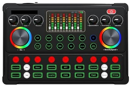 DJ Controller, Professional Mixer Live Sound Card DJ Controller Equipment For Live Streaming Podcast Game Singing Record