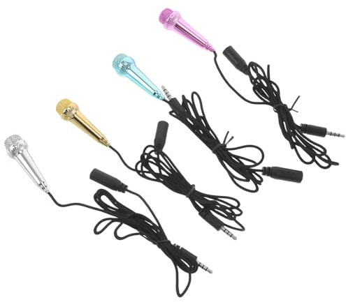 FUNOMOCYA 4 Stück Mini USB Mikrofone Verkabelt Vielseitig für Streaming Karaoke Gesang Videoaufnahme und Gaming Kompatibel mit Telefonen für Interviews und Partys