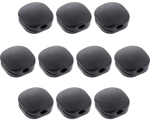InLine Click Kabelmanager 1-Line mit Klappfunktion, 3M-Klebepad, selbstklebend, zum Einlegen und Schließen, robustes ABS, schwarz, 10er Pack, 59971M