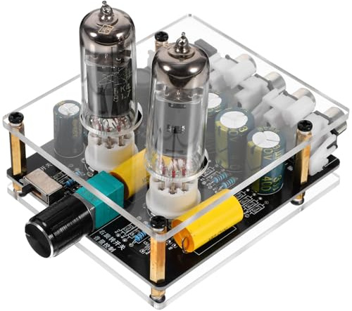 BESPORTBLE 6K4 Tube Preamp Board HiFi Stereo Pre-amplifier for Turntable Phono Preamp DC12-16V Power Supply for Home Theater Audio System