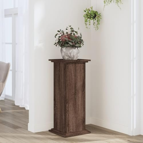 Generico Supporto per Piante Rovere Marrone 33x33x80cm Legno Multistrato,Marrone,12.8kg,852975
