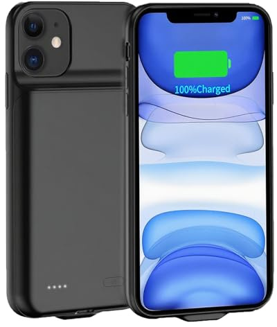 MIGAFEI Custodia con batteria per iPhone 11, 7000 mAh, ultra sottile, portatile, estesa, custodia di ricarica per iPhone 11