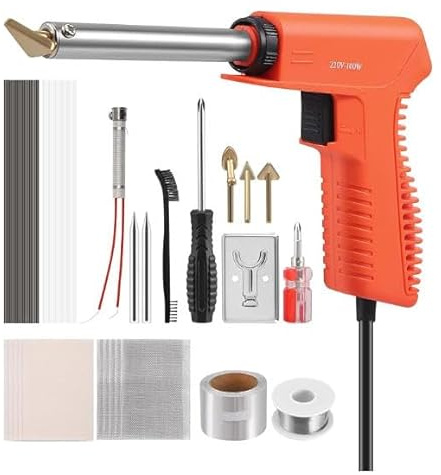 100W Plastic Welding kit, 2-in-1 Plastic Soldering Iron kit & Soldering Gun, 2 Adjustable Modes with 5 Soldering Tips,40 Soldering Rods for Car Bumper Surface Repair