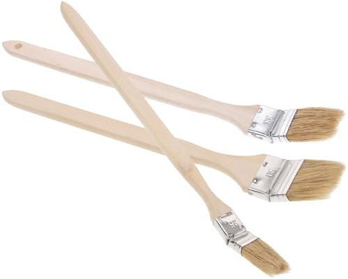 Abaodam Pennelli per Pittura Industriale Set 3 Pezzi Setole Miste e Manico in Legno Adatti per Applicazioni su Pareti e Superfici Domestiche