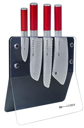 TANNER - Der kleine Kaufmann DEKO - F. Dick Messer Set mit 4 Holzmessern inkl. Messerblock (Abmessung 18,5 x 9 x 28,5 cm) 0507.3